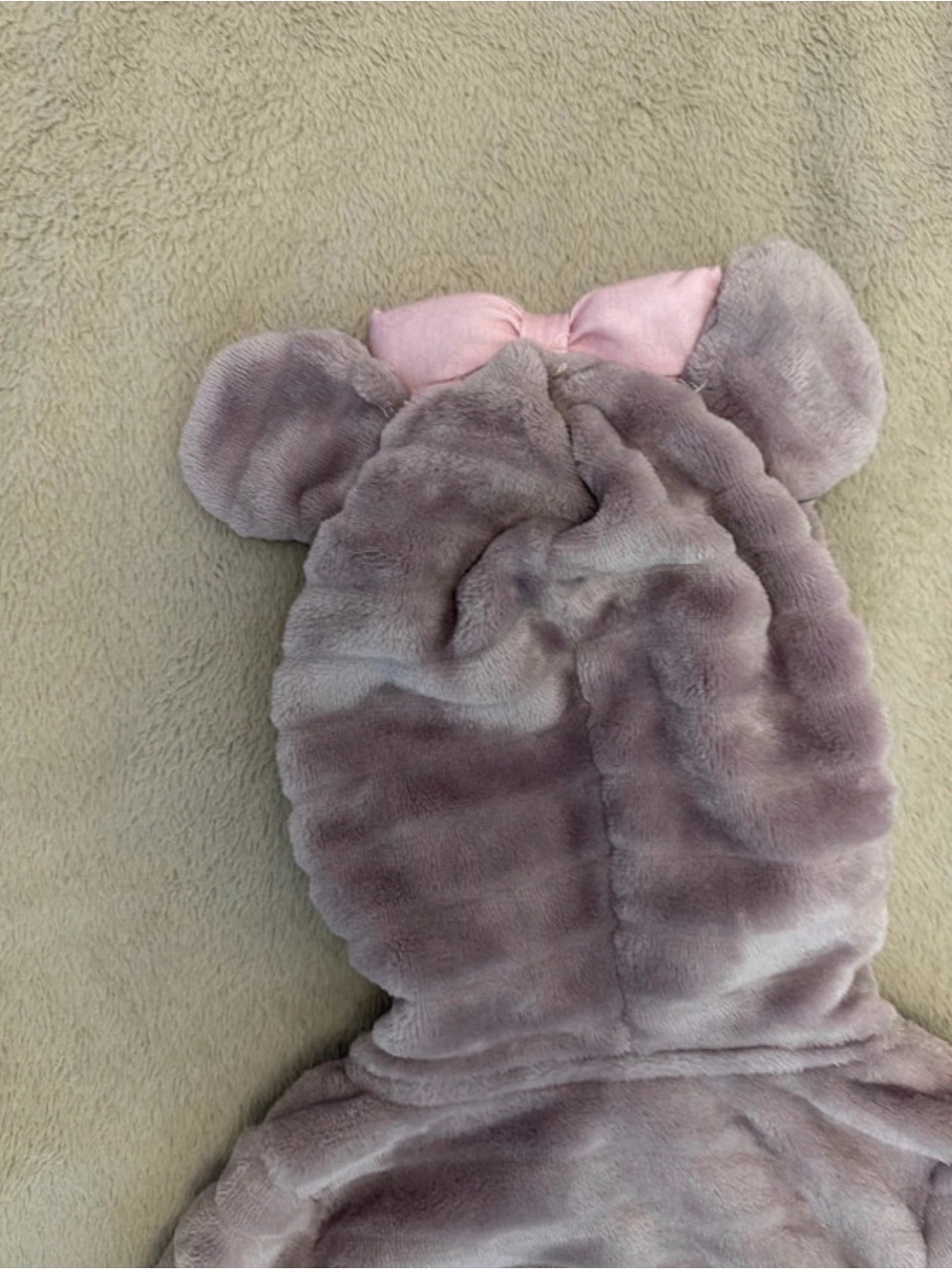 Disney Minnie Mouse Plush Hooded Footie - Mauve - Picture 3 of 5